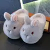 Pantuflas de Algodón para Niñas Lindas Bolas de Leche Conejito Pequeño Uso en Casa Invierno Felpa Suela Suave Cálidas Pantuflas para Bebés Padre-Hijo