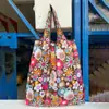 Bolsa de compras casual de moda para meninas, bolsa de mão de nylon, bolsa de armazenamento para mercado de alimentos de supermercado, pode ser atacado