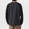 Camiseta de Manga Larga Waffle Pesada Tallas Grandes para Hombre Tendencia Otoño Primavera Hombre Gordo Extra Gordo Extra Grande Holgada Manga Raglán Camiseta Interior