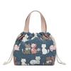 Bolsa de Lona con Cordón Estilo Japonés para Mujer Bolso de Mano Pequeño Cartera Casual para Monedas Bolso para Lonchera Bolso Pequeño de Tela Estampada Versátil