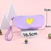 Bolsa de silicona con forma de corazón para guardar gafas, se puede colgar como monedero, producto popular transfronterizo para mujeres, bolsa para guardar gafas de sol y gafas