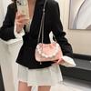 Bolsa de corrente de mão feminina 2025 nova moda coreana simples bolsa balde pequena alta textura plissada bolsa mensageiro