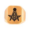 Anillo Cuadrado Retro Simple de Acero Inoxidable con Logo Masónico de 18 mm para Hombre Accesorios al por Mayor para Mujer