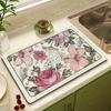 Tapete de Pia de Cozinha para Bancada para Pratos e Louça Tapete para Controlar Água de Pratos e Louça Couro Absorvente de Secagem Rápida Tapete de Mesa para Lavabo