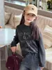 Camiseta interior casual Aimobebe para niños, gruesa, cepillado fino, antibacteriana, estampado de letras retro, manga larga, estampado integral