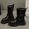 Dr. Marrom. Botas Martens Femininas 2026 Novas Botas Curtas com Solado Grosso Femininas Botas de Cavaleiro Western Cowboy Maillard Motociclista