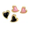 Nuevos Pendientes de Acero Inoxidable, Pendientes de Moda Versátiles de Gama Alta, Pendientes Pequeños Creativos Simples Irregulares de Corazón de Colores