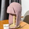 Gorro de Punto Cálido de Color Sólido Estilo Japonés con Protección para las Orejas para Mujer Otoño e Invierno Gorro de Lana con Correa Estilo Coreano Todo-partido Engrosado Gorro Lei Feng