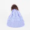Chapéu Familiar de Bola de Pelo Torcido Europeu e Americano Transfronteiriço de Outono e Inverno, Chapéu de Lã Tricotado, Conjunto de Chapéu Quente, Chapéu para Pais e Filhos, Atacado