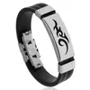 Estilo coreano personalidad titanio acero nube de fuego llama Simple Hombres pulsera de silicona moda masculina tendencia joyería de acero inoxidable venta al por mayor