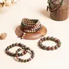 Contas de Incenso Personalizadas dos Cinco Elementos Antigos, Pulseiras de Incenso da Medicina Tradicional Chinesa, Fragrância Duradoura, Estilo Chinês Feito à Mão Estilo Antigo Caixa de Presente com Contas Budistas