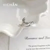 Anillo Único de Cola de Pez con Circonita para Mujer para Uso Diario con un Diseño Personalizado, Moderno y de Alta Gama y Anillo Abierto Ajustable