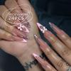 Peças de Unha Quentes Transfronteiriças Estilo Europeu e Americano Manicure Francesa Patch Pó Cor de Contraste Preto Explosões de Comércio Exterior Unhas Postiças Produtos Acabados