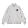 Chaqueta bordada con parche de letras de espalda completa estilo callejero americano para hombres y mujeres, chaqueta casual holgada vintage de principios de otoño para parejas