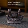 Decoración de té para mascotas de cerámica morada, sapo de la suerte, decoración creativa hecha a mano para bandeja de té, mesa de té, mesa de té, pequeños accesorios