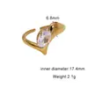 Anillo Abierto de Acero de Titanio Incrustado con Diamantes de Oro de 18 Quilates, Joyería de Anillo de Acero Inoxidable que No se Desvanece, Más Vendido en Europa y América, Lujo Ligero de Gama Alta