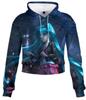 Sudadera con capucha de cintura alta con diseño de ombligo de roble de Chen Zelang Hui