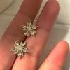 Brincos novos da moda Floco de Neve Diamante retrô de alta qualidade elegantes estilo simples coreano tudo combina nicho brincos requintados para mulheres
