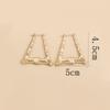 Aretes Triangulares de Aleación de Oro de 14K Transfronterizos Europeos y Americanos, Aretes Trapecoidales Hip-Hop Exagerados de Gran Tamaño, Aretes de Bambú
