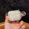 Adequado para Capa Protetora de Fone de Ouvido Sem Fio Apple AirPods Moldura de Foto de Mármore Concha Estampa de Leopardo Transparente Capa Macia