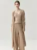 Cárdigan de punto de cachemira, holgado y largo, versátil, prenda exterior de estilo francés, simple, adelgazante, súper suave, abrigo moderno