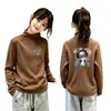 Camiseta Interior de Polar para Niña con Cuello Medio Alto Manga Larga Infantil Bonita Niña Pequeña Elegante Ropa Interior Otoño e Invierno
