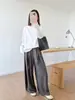 Camiseta blanca de manga larga para mujer, estilo coreano, de longitud media, corte holgado, color liso, versátil, cuello redondo, se puede usar como capa interior o exterior, adecuada para primavera y otoño