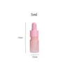 Botella de aceite esencial rosa degradado para spray de emulsión portátil 5-100 ml, solución madre de esencia, rellenado, gotero con cabeza de goma