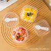 Taza de yogur, taza especial para leche de doble piel, desechable con cuchara, gelatina de postre, gelatina de leche, pudín, plástico resistente al frío y a altas temperaturas