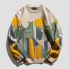2024 outono e inverno nova moda nacional gola redonda suéter masculino marca de moda manga longa malha base camisa suéter casaco casaco