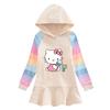 Vestido suéter para niña Primavera y Otoño Longitud media 2022 vestido de otoño para niños top con capucha de manga larga de gatita KT