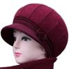 Inverno Novo Estilo À Prova de Vento Forrado com Lã Chapéu de Lã Tricotado Língua de Pato para Idosos e Vovó, Mães de Meia-Idade e Idosas Chapéu Quente de Lã de Coelho