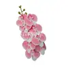Flor Artificial Orquídea de Película 3D de 9 Cabezas, Flor Falsa Realista de Alta Gama, Arreglo de Escena Floral, Flor para Decoración de Hotel y Boda