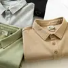 Item de luxo! Suave e agradável à pele! Camisa polo masculina de verão, cor sólida, versátil, casual, moda, gola dobrável, manga curta