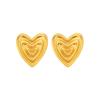 Exóticos aretes de corazón de durazno vintage de moda, exquisitos y versátiles, aretes en forma de corazón de acero inoxidable dorado para mujer, venta al por mayor