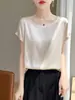 Camiseta de Manga Corta, Nuevo Estilo de Verano, Top de Cuello Redondo, Moderno y Elegante, Corte Holgado, Tallas Grandes, Ropa para Madres, Tencel Estampado 3D