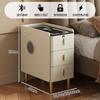 Mesa de noche inteligente pequeña ultraestrecha de madera maciza, lujo ligero, moderna, simple, para dormitorio, hogar, carga inalámbrica, mesa de noche de pizarra