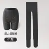Pantalones de algodón de compresión gris oscuro para mujer, cintura plana, rayas verticales, primavera, otoño e invierno, forrados de felpa, leggings gruesos, pantimedias, artefacto para cubrir las piernas