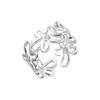 Anillo de Diamantes de Flor Hueca de Plata Esterlina 925 para Mujer, Anillo de Diseño de Apertura de Flor Dulce y Fresca Simple J0143