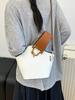 Bolso de Diseño Nicho Nuevo para Mujer, Casual, Simple, Color Contrastante, Bolso de Cubo de Hombro, Bolso de Mano con Textura Moderna y a la Moda