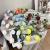 3 rosas de sol artificiales con bordes quemados pintados al óleo, estilo vintage, para sala de estar, mesa de comedor, decoración de fondo de boda y arreglos florales