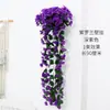 Flores Falsas de Plástico al por Mayor Transfronterizas Flores de Hortensia enredaderas de Seda Decoración para Sala de Estar Interior Muebles Colgantes de Pared Simulados de Violeta