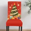Funda de Silla Navideña Estampada Digitalmente Transfronteriza de Amazon Estilo Europeo y Americano Elástica a Prueba de Polvo En Stock