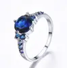 Anel Redondo de Quatro Garras em Zircônia Cravejada de Diamantes Europeu e Americano Transfronteiriço Retrô Simples Elegante High-End Peça Única Drop Shipping