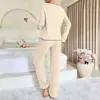 Otoño e Invierno Temu se especializa en Pijamas Transfronterizos para Mujer, Popular Conjunto de Ropa de Casa Casual para Mujer con Borde Negro de Amazon