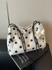 Bolso de Hombro de Lunares Estilo Coreano Sencillo y Relajado para Mujer 2026 Verano Nuevo Bolso de Gran Capacidad Bolso Tote para Viajes