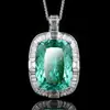 2026 Nuevo Producto Zhuang Shengsheng Joyería Base de Cobre Chapado en Oro Piedra Preciosa de Color Simulada Collar con Colgante de Lujo Ligero Piedra Principal 20*28