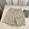 Shorts Deportivos Casuales Suaves a Rayas para Mujer Verano Delgados Ropa Exterior Holgados Combinan con Todo Pantalones de Pierna Ancha Pantalones Cortos para Casa
