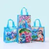 Bolsa No Tejida Temática de Stitch Bolsa Laminada Bolso de Mano Bolsa de Compras Bolsa de Regalo Bolsa para Empaquetar Regalos de Fiesta Navideña