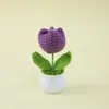 Flor de Lana Tejida a Mano y Ganchillo Girasoles y Tulipanes Plantas en Maceta para Oficina Fábrica de Origen Productos Terminados Venta al por Mayor Transfronteriza